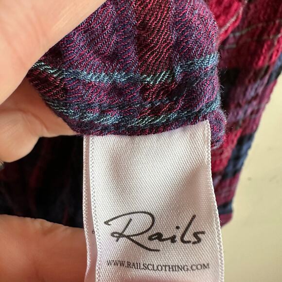 Rails Brady Button Down Shirt Mulberry Teal Blue M - Picture 8 of 12